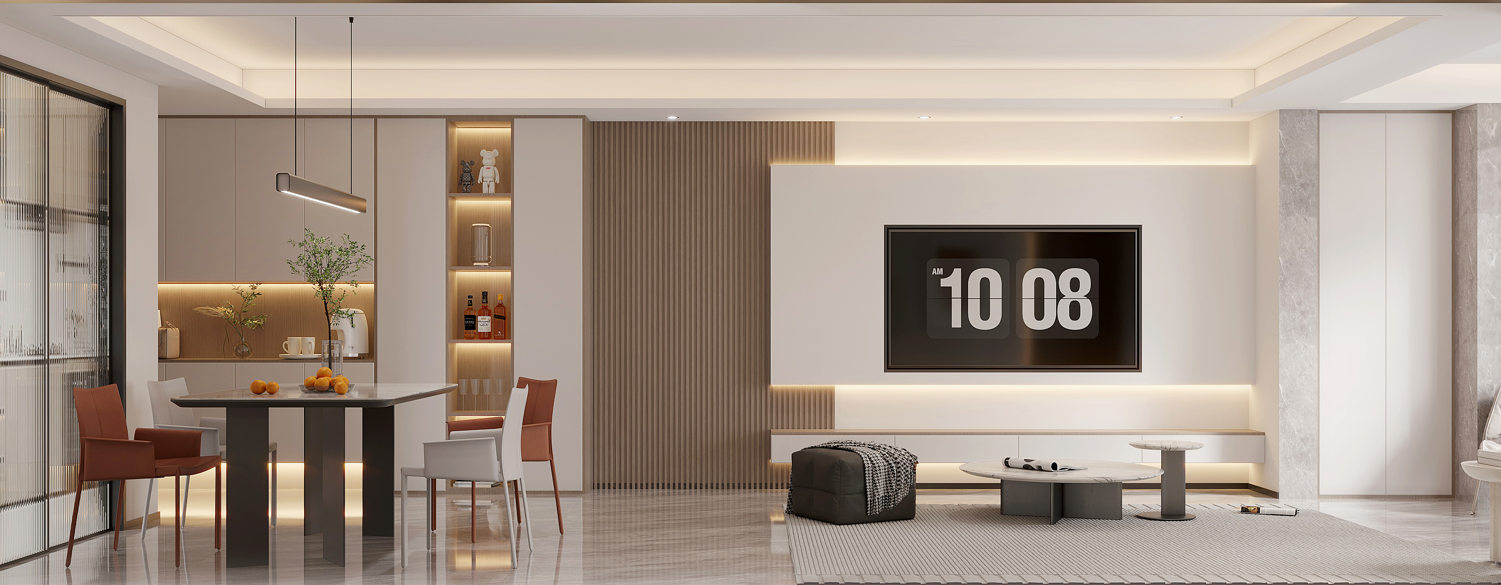 轻快明亮，简洁105m²印月府奶油风